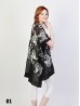 Black And White Paisley Embroidery Kimono